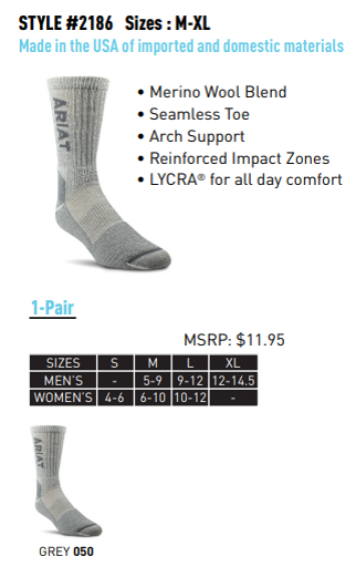 Light Weight Merino Crew Steel Toe Boot Sock